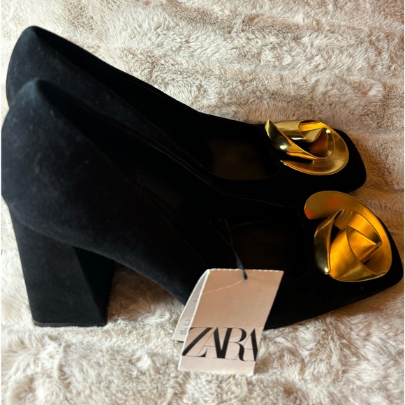 Zara High Heel Pumped Suede Shoes New With Tag - Picture 3 of 7